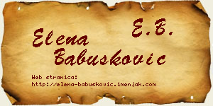 Elena Babušković vizit kartica